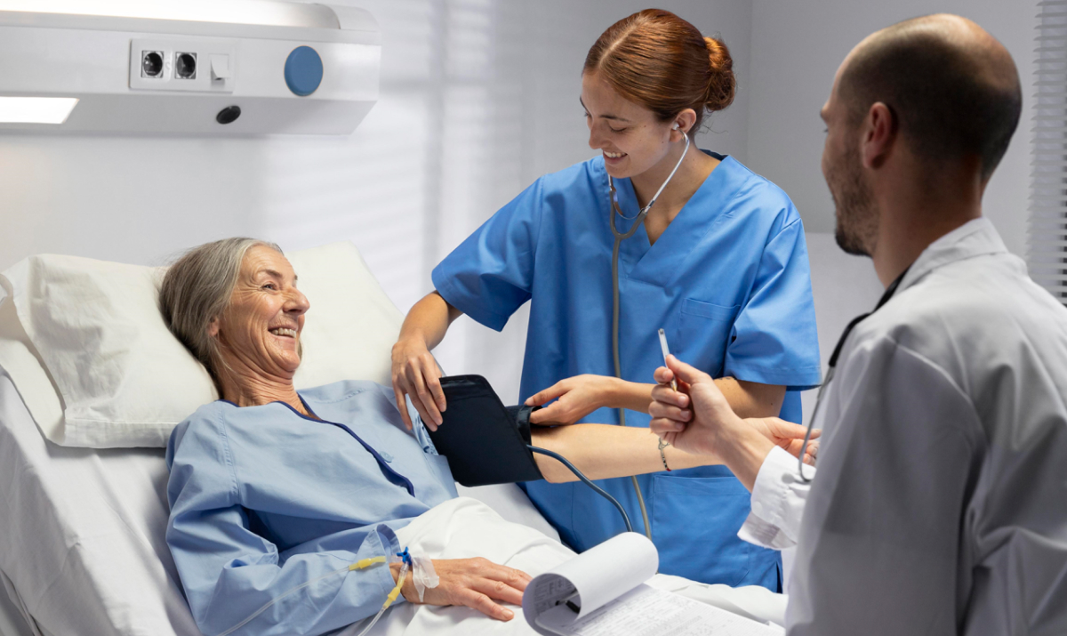 A friendly hiring manager in an interview